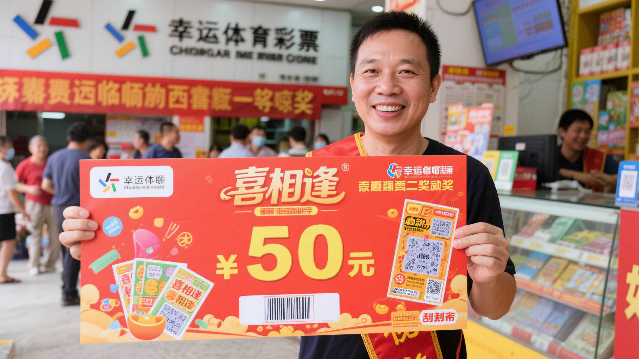 清远彩民幸运摘得“喜相逢”刮刮乐头奖