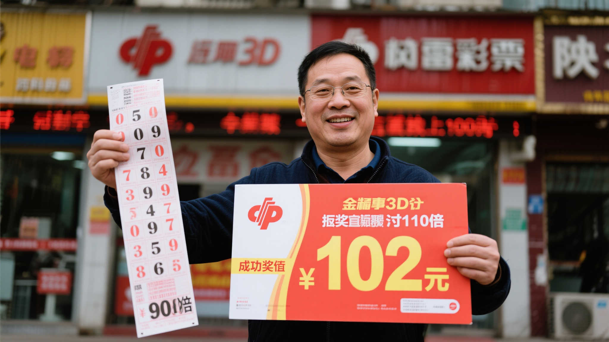 男子福彩3D玩法900倍投注揽获102万，站主代领大奖