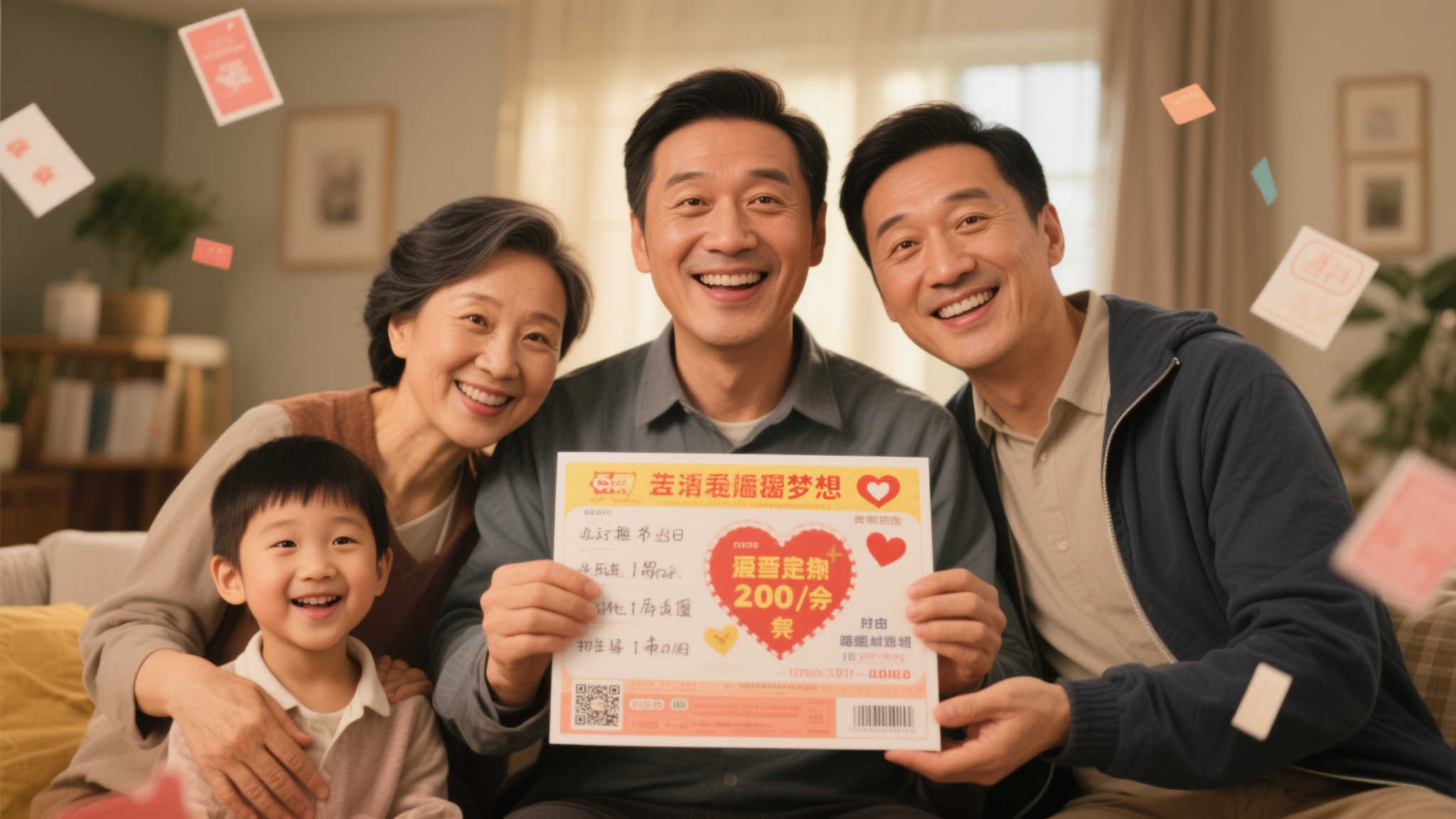 父子情深启发灵感，男子6元自选七乐彩揽获217.9万大奖